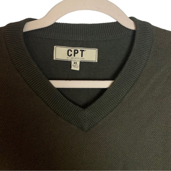 CPT By Cockpit USAA Mens Cotton Wool Blend Sweater Size XL Green Textured Casual - Picture 3 of 10